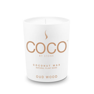 Oud Wood Natural Coconut Apricot Wax Candle