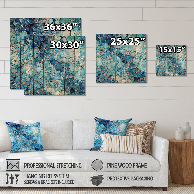 Chritine - art mural floral sur bois de pin naturel, H 15 po x l 15 po