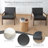Upholstered Accent Chair With Rattan Mesh Armrests, Black PU Leather-171247464
