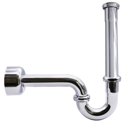 Siphon en P 1-1 / 4 po en laiton avec tube d'extension à joint coulissant de 12 po