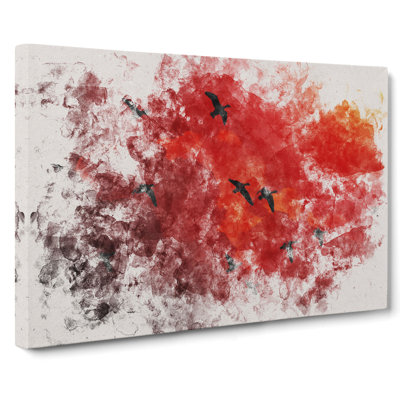 Migratory Geese - Wrapped Canvas Print