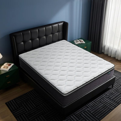 12"Twin Size Hybrid Mattress, Medium Cooling Mattresses In A Box With Certipur-Us White by Alwyn Home
