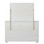 Commode 1 pièce à 6 tiroirs gris clair en acacia massif de style transitionnel avec glissière latérale en métal