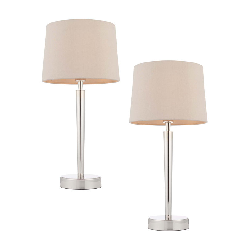Folds 51.5Cm Silver Table Lamp Set