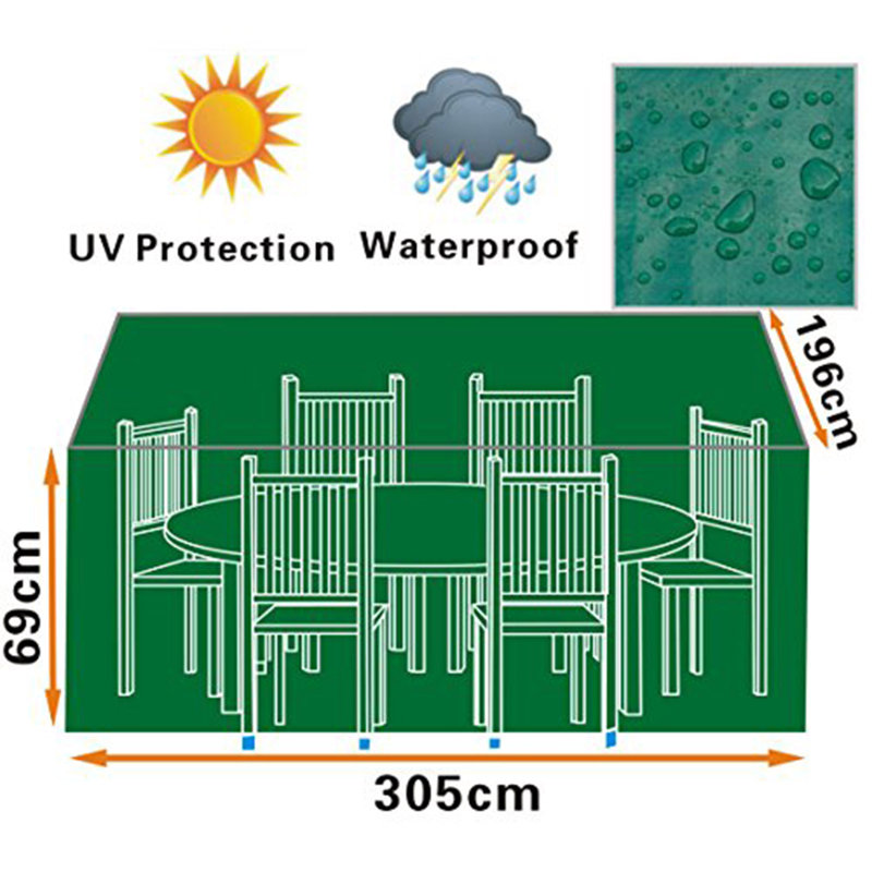 Outdoor Patio Dining Set Cover, Green