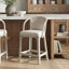 Tabouret avec siège rembourré Maples, blanc cassé / naturel Maples