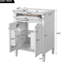 Meuble-lavabo 24 po avec lavabo, armoire, organisateurs de tiroirs et meuble-lavabo de 24 po au design élégant pour les petits espaces, deux portes, un tiroir basculant, un lavabo brillant, un cadre solide-1462408192