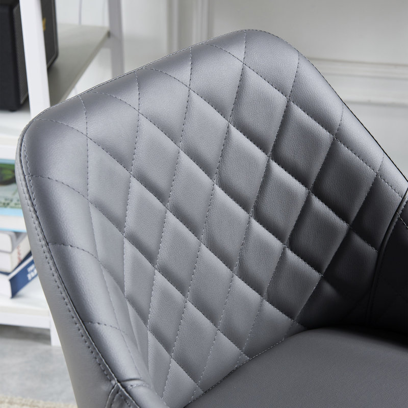Chaise de bureau réglable en similicuir, Gris