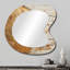 Peinture abstraite or et blanc Spiral II - formes asymétriques abstraites - grand miroir mural moderne-107229262