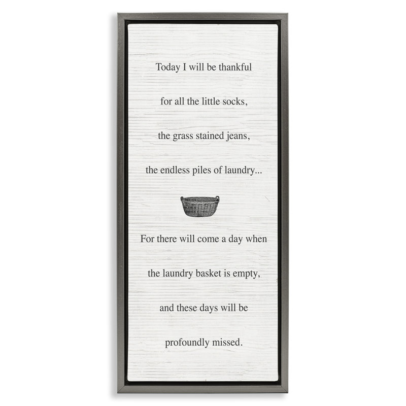 «Thankful Parents Family Family», art mural encadré sur toile flottante par Daphne Polselli, H 25 po x l 11 po