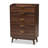 Jordan 5-Drawer Dresser in Brown Finish with Metal Drawer Glide, 46.76'' H X 31.25'' W X 15.50'' D