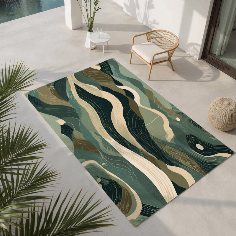 Tapis intérieur et extérieur Sunlit Ripples, Rectangle 1 pi 6 po x 2 pi 6 po