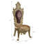 Chaise d'appoint (lot de 2), tissu floral, finition dorée, siège en cascade