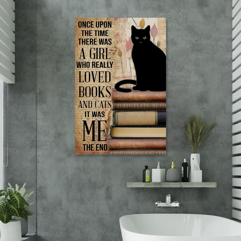 «Who Really Lived livres et chats», impression sur toile tendue, L 24 po x H 36 po