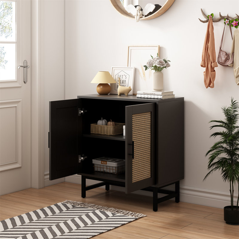 Iron Rectangle Accent Cabinet, Black