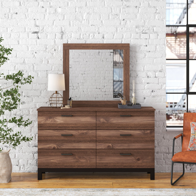 Commode double 6 tiroirs avec miroir Erithon
