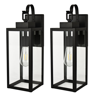 Schock 1-Light Matte Black Outdoor Wall Lantern