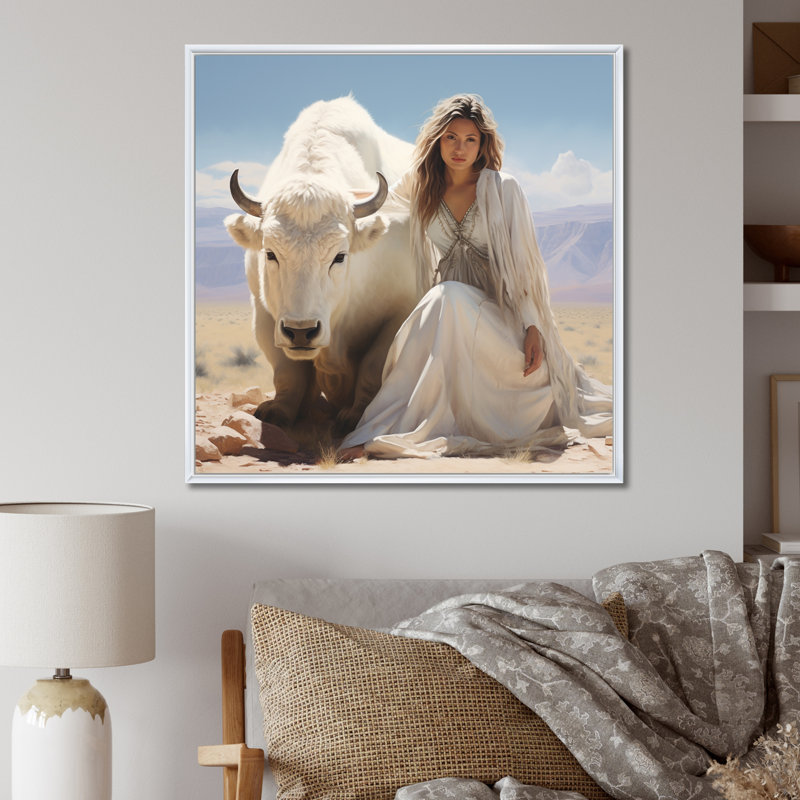 Veau blanc Buffola, H 24 po x l 24 po, Cadre photo argenté