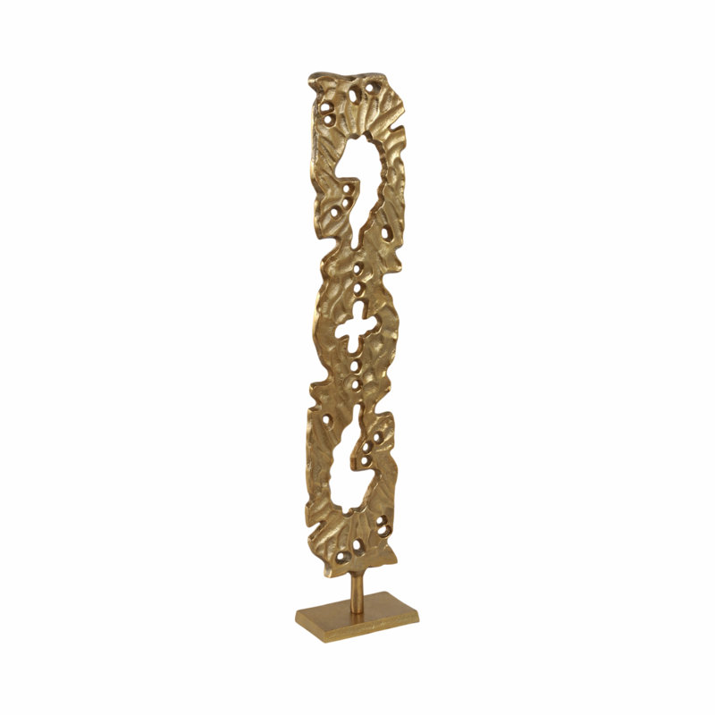 Sagebrook Home 28" Hobart Small Gold Statuary, 28" H x 6" W x 3" D, Gold