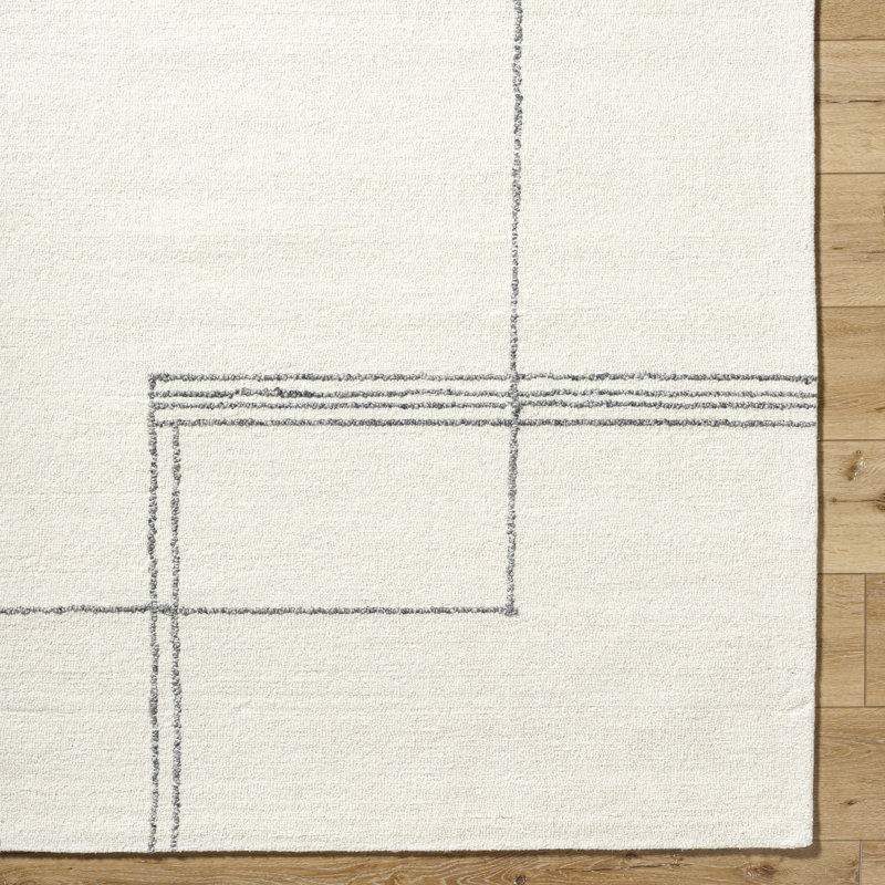 Jerrye Hand Tufted Wool Indoor Rug, Rectangle 8' x 10'