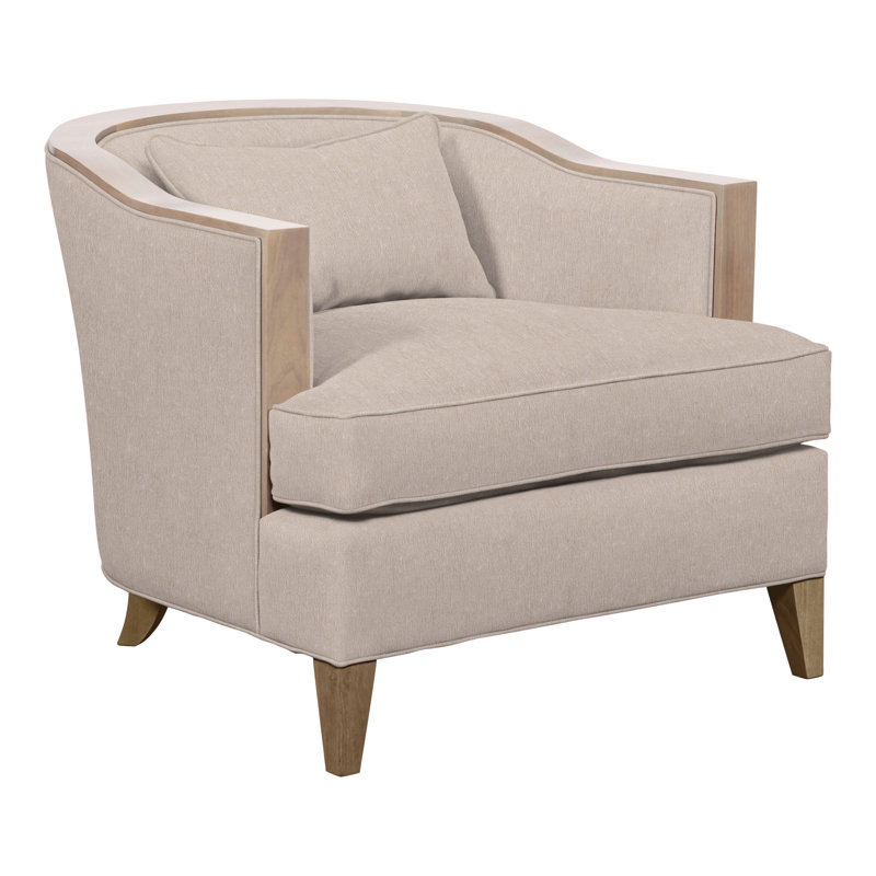 Thom Filicia Home Upholstered Barrel Chair, Hampton, Jiggles Fawn Polyester