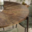 Grenville Round Solid Wood Top Metal Base Dining Table