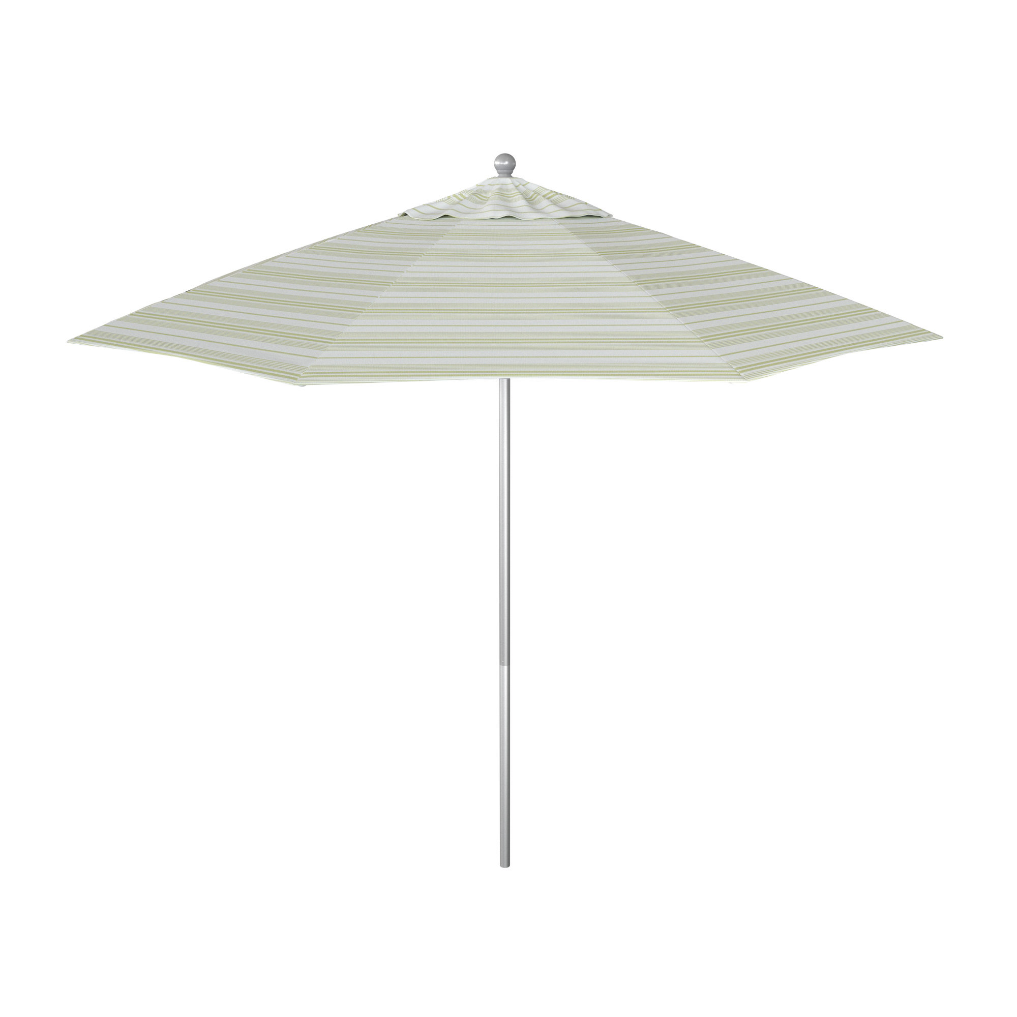 Santana 108'' Outdoor Umbrella, Anodized Silver, Welfleet Basil Outdura®