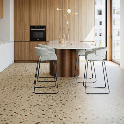 Carreau de sol en porcelaine matte 8,03 po x 8,03 po Terrazo