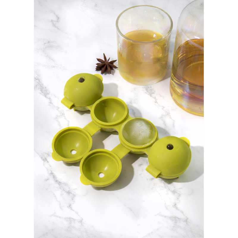 Colourworks Sphere Ice Cube Moulds in Gift Box, LFGB-Grade Silicone - Green, Green