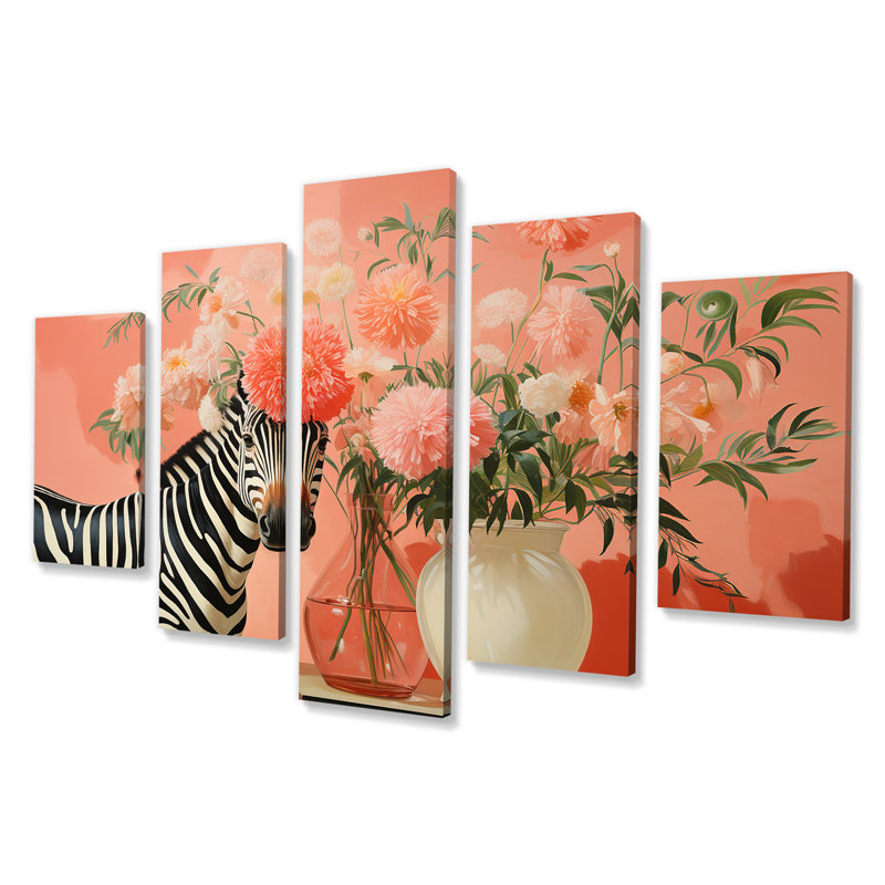 Art floral rose et vert