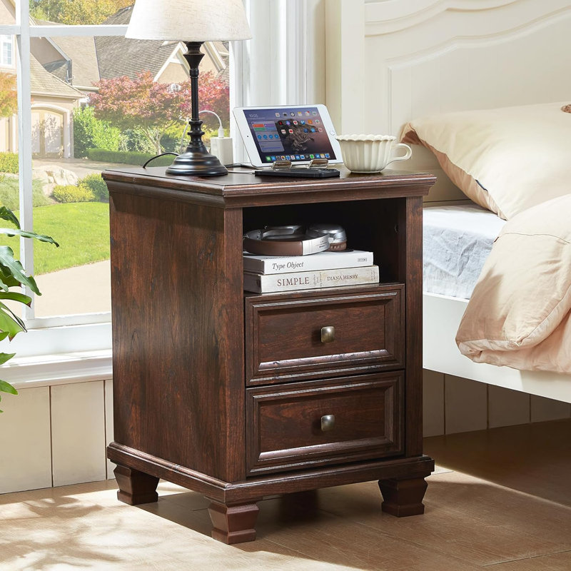 Rustic Brown Bedside Table