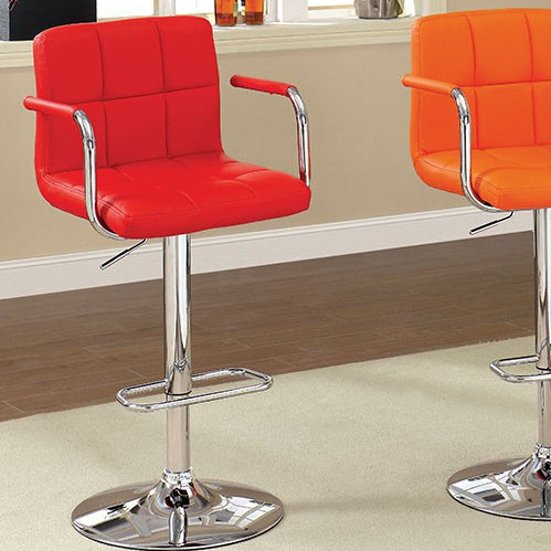 Tabouret de bar pivotant rembourré Cudney, Rouge