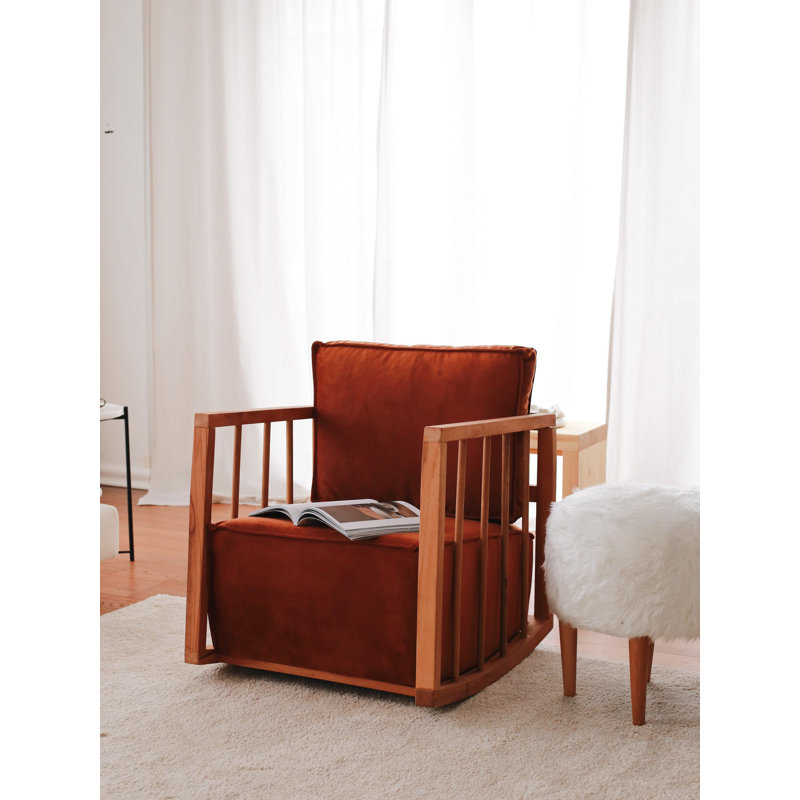 Élégant fauteuil à oreilles 25,6 po x 31,5 po x 27,9 po | Cadre 100% bois, tissu doux Babyface | Profondeur de l'assise confortable: 22,0 pouces | Parfait pour le salon, le bureau et les espaces confortables