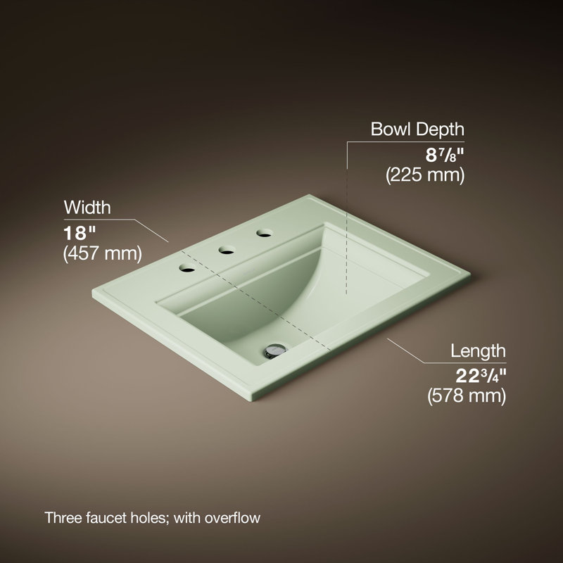 Memoirs® Stately Drop-in Bathroom Sink, 8" Centers, Aspen Green
