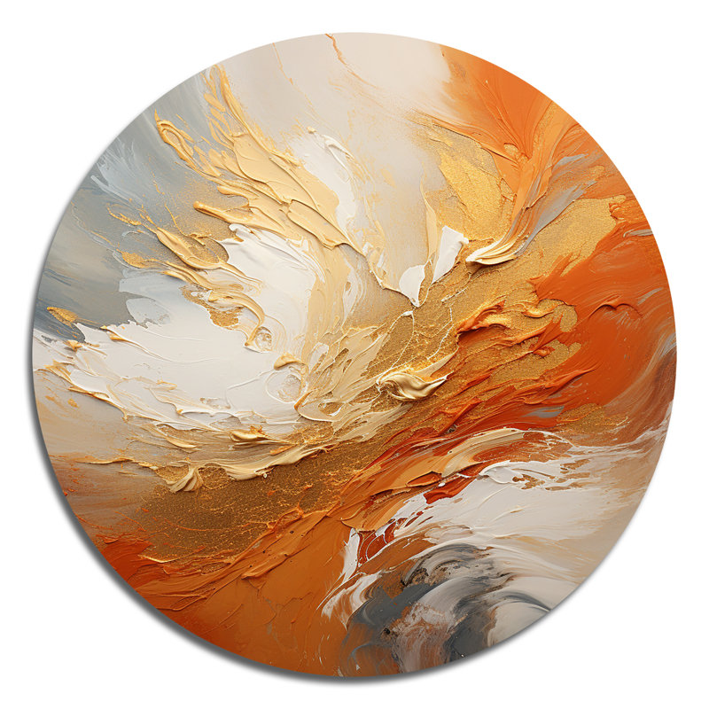Donovan - Art abstrait rond en métal, H 23 po x l 23 po