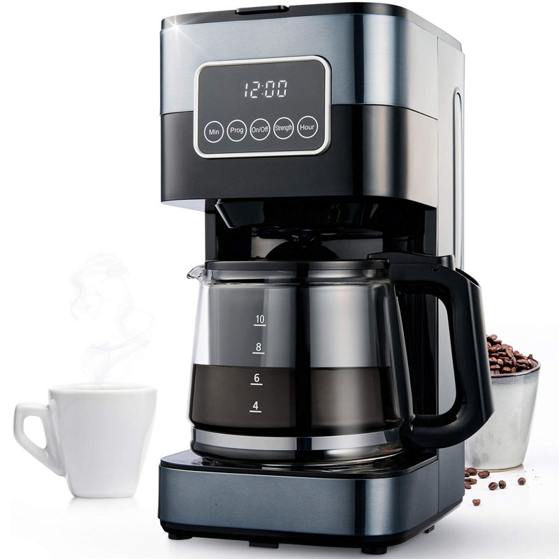 Nbarthome 10-Cup Coffee Maker, Black