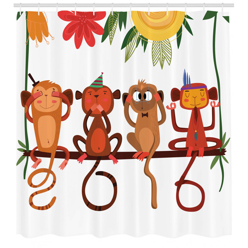 Shower Curtain with Hooks Included, 70" H x 69" W