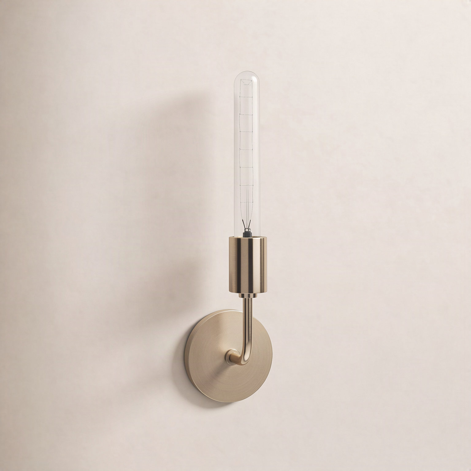 Madisson Single Light Dimmable Armed Sconce, Aged Brass