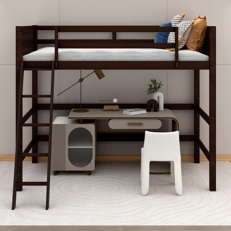 Eufrasia Kids Twin Loft Bed, Espresso