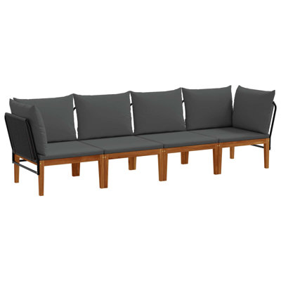  Garden Lounge Set Solid Acacia Wood & Rope Sofa Outdoor Furniture Patio