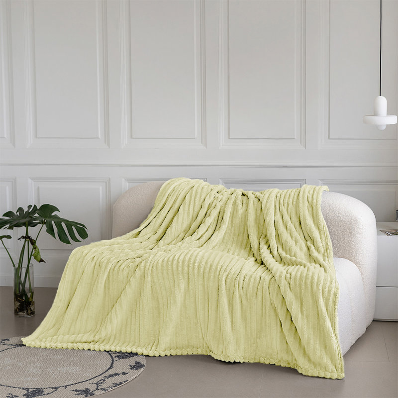 BELLISSIMA PLUSH THROW, Lemon, 240cm x 200cm