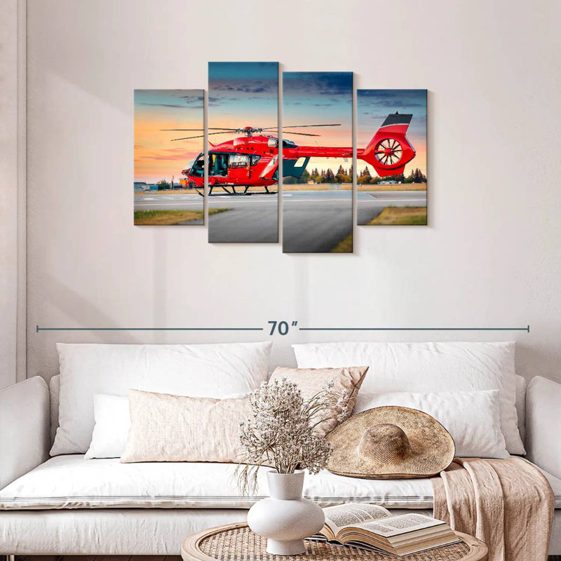 Mehar Red Helicopter, 27" H x 43" W