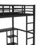 Structure de lit double pleine grandeur avec garde-robe intégrée, lit mezzanine en métal avec bureau et tablettes de rangement, noir-922894286-922894287
