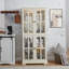 Bibliothèque, vitrine avec tablettes réglables et portes en verre pour la maison ou le bureau-1760670477