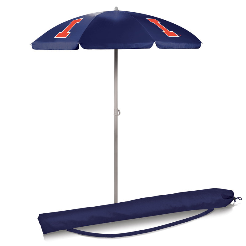 Parasol de plage 5,5 pi Ncaa, Bleu marine, Illinois