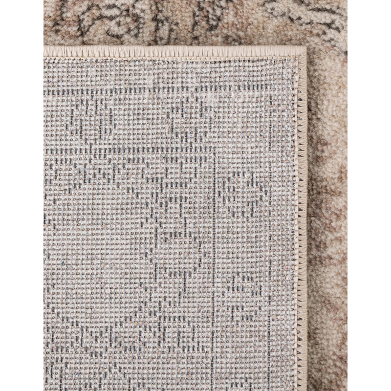 Cantey Oriental Ivory Area Rug, Octagon 5'3" x 5'3"