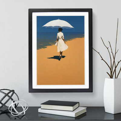 XV1022-5317X Woman On The Beach No.1 - Single Picture Frame Print