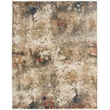 Desert Abstract Area Rug in Ivory