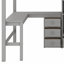 Lit mezzanine avec escalier de rangement, armoire, tiroirs et bureau en L-593052670
