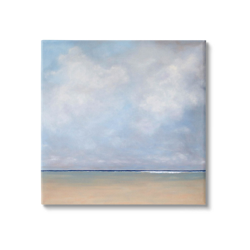 «Abstract Beach Clouds Ocean» par Catherine Andersen - peinture sur toile tendue, H 17 po x l 17 po x P 1,5 po